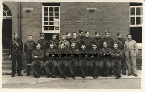 Territorials in barracks prior to departure for France. JDR is at Rear 6th from left.